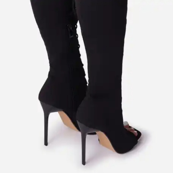 𝙇𝙖𝙨𝙩 9 & 10🖤Island Fever Square Peep Toe Boot - Picture 8 of 10